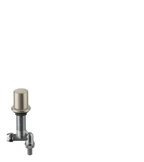 Geräteteil in Metalloptik mit seitlicher Befestigung. Hansgrohe Produktteil für Kücheninstallationen, geeignet für Absperrfunktionen.